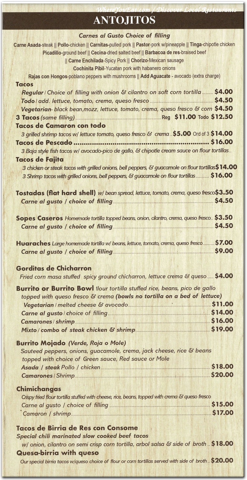 menu